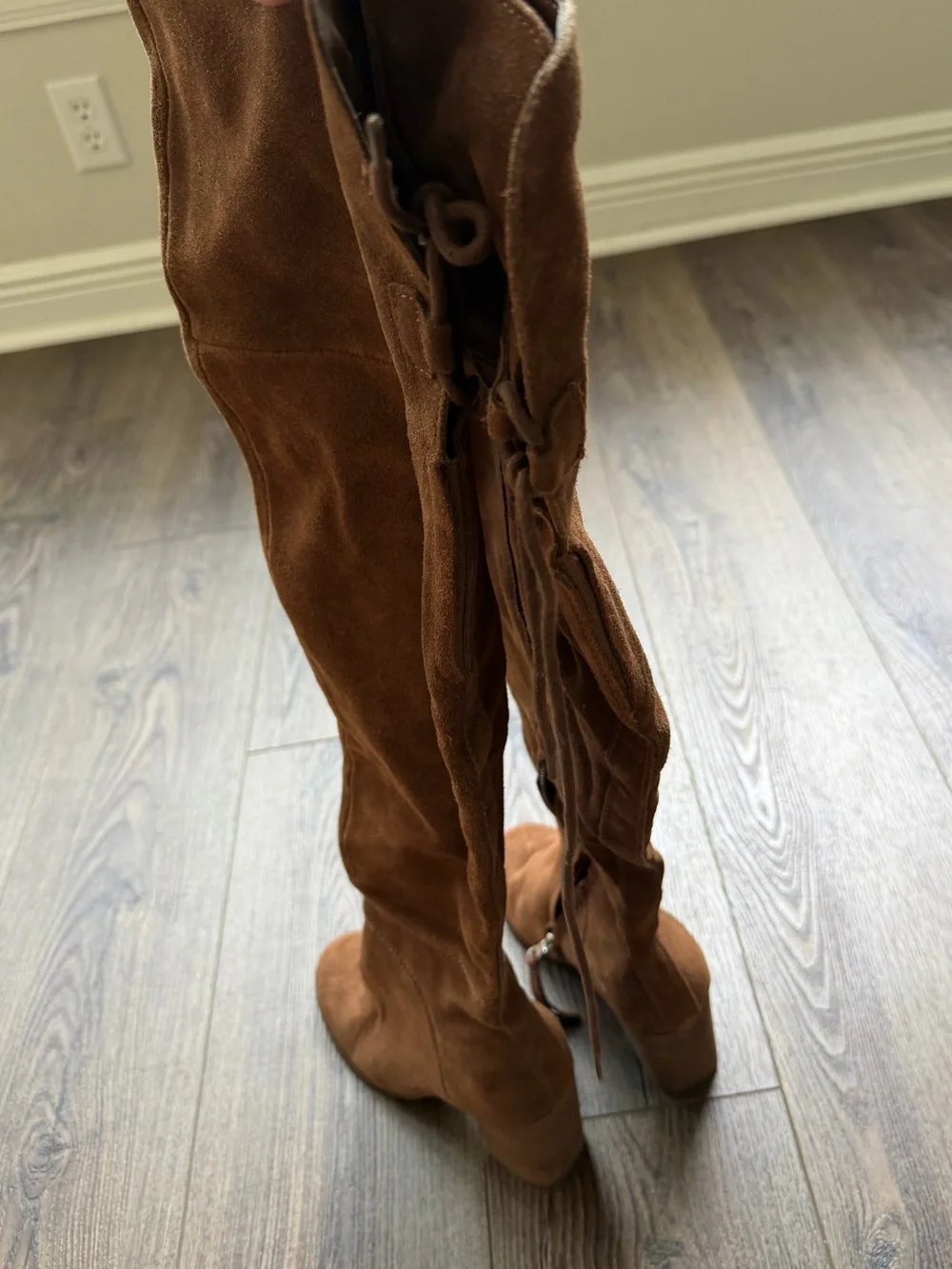 Steve Madden Novels Over-the-Knee Block Heel Boots in Brown